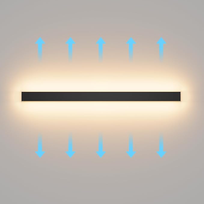 Aipsun Outdoor Lights 2 Pack,Modern Outdoor Wall Light 59inch Long Strip LED Wall Sconce IP65 Anti Rust Warm Light Fixture 3000K Exterior Wall Mount Lights for Entrance, Hallway, Garage, Porch