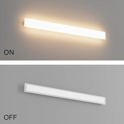 2 Pack 39.4In Long Outdoor Wall Light,Modern Outdoor Wall Sconces IP65 Waterproof Linear Exterior Wall Lights 3000K for Porch House Courtyard(White)