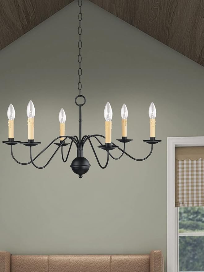 Livex Lighting 4450-04 Heritage 6 Light Black Chandelier