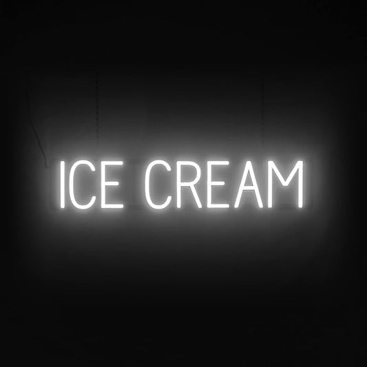 SpellBrite ICE CREAM Sign | Treat-Related Sign with Neon Look, White LED Light Source | 31.7" x 6.3"