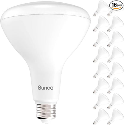 Sunco 16 Pack BR40 LED Light Bulbs 3000K Warm White, Indoor Flood Lights, Recessed Can Light Bulb, 1400 LM, 17W (100W Equivalent), Dimmable, E26 Base, for Home, Bedroom, Kitchen UL