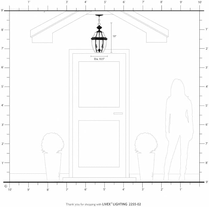 Livex Lighting 2255-02 Monterey 2-Light Outdoor Hanging Lantern, Polished Brass