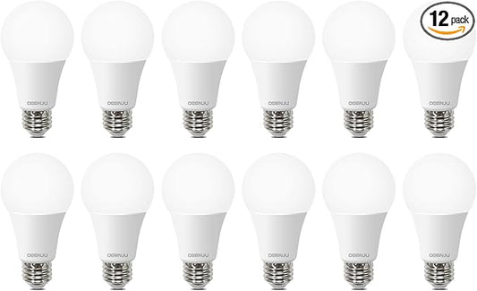DEGNJU A19 LED Light Bulbs, 100 Watt Equivalent, 5000K LED Bulbs, 1500 Lumens, E26 Standard Base, Non-Dimmable, 13W Bright White LED Bulbs for Bedroom Living Room Home Office, 12 Pack