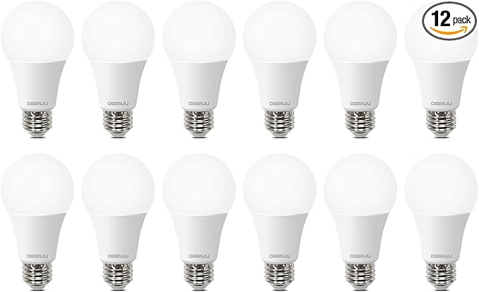 A19 LED Light Bulbs, 100 Watt Soft Light Bulbs, E26 Standard Base, Non-Dimmable, 13W Bright White LED Bulbs for Bedroom Living Room Home Office, 12 Pack