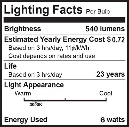 Bioluz LED Light Bulb BR20 Light Bulbs 3000K Bright Soft White LED Bulbs 6W=50W Replacement 90 CRI 540 Lumen Indoor/Outdoor UL Listed CEC Title 20 Compliant Home Decor LED Lights for Bedroom - 10 Pack
