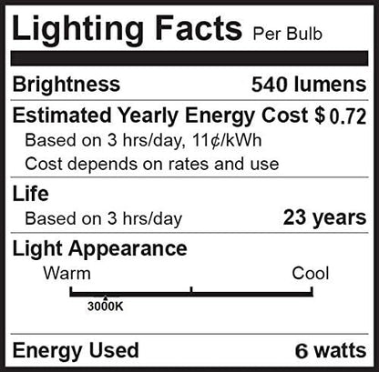 Bioluz LED Light Bulb BR20 Light Bulbs 3000K Bright Soft White LED Bulbs 6W=50W Replacement 90 CRI 540 Lumen Indoor/Outdoor UL Listed CEC Title 20 Compliant Home Decor LED Lights for Bedroom - 10 Pack
