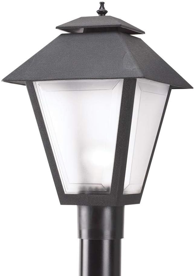 KASTLITE Outdoor Post Light Fixture, Fits 3" Lamp Post Outdoor Lighting - Anti-Rust Waterproof Lantern Pole Light, E26 Base - Yard Pathway Driveway Patio Deck Fence & Street Lighting, Black