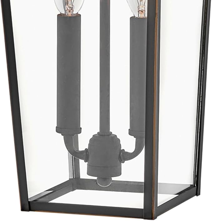 Hinkley Alford Place 25655OZ Medium Outdoor Tall Wall Mount Lantern - Die Cast Aluminum Frame, Sealed Clear Glass - Oil Rubbed Bronze
