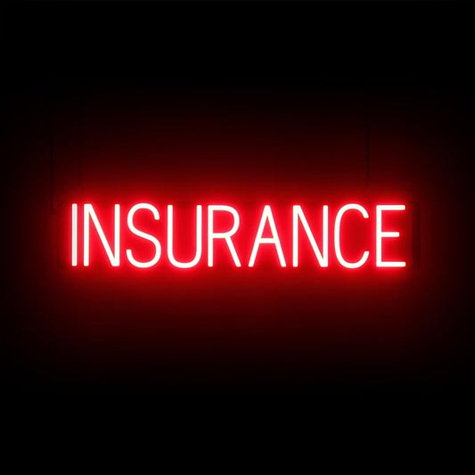 SpellBrite INSURANCE Sign | Neon Insurance Sign Look, Red LED Light Source | 32.9" x 6.3"