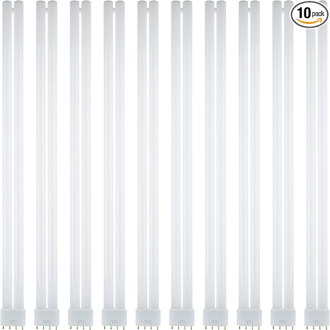 Sunlite FT40DL/841 Twin Tube Compact Fluorescent Lamp, FT 4-Pin, 40 Watts, 3150 Lumens, 4100K Cool White, 4-Pin (2G11) Base, ROHS Compliant, 10 Pack
