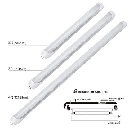 LightingWill LED T8 Light Tube 4FT, Warm White 3000K-3500K, Dual-End Powered Ballast Bypass, 2000Lumen 18W (40W Equivalent Fluorescent Replacement), Frosted Cover, AC85-265V Lighting Fixture, 4 Pack…
