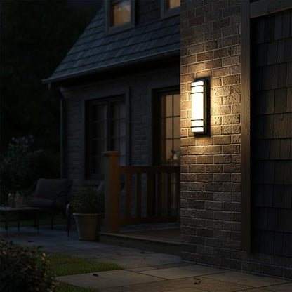 Modern Outdoor Wall Lights 16 Inch, Dimmable Exterior Wall Sconce, 3000K 4000K 6000K Adjustable Color Temp,IP65 Waterproof Black Outdoor Lighting for Porch,Garage,Patio,Garden,House,Hallway, Backyard