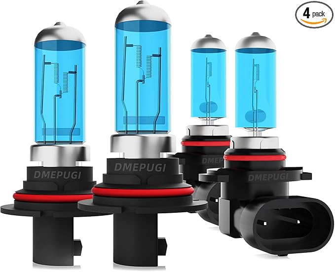 Light Bulbs Compatible with Dodge Ram 2002-2005 Headlight Bulbs, 9007 High/Low Beam halogen + 9006 Fog Lights, Super Bright 6000K White,Pack of 4