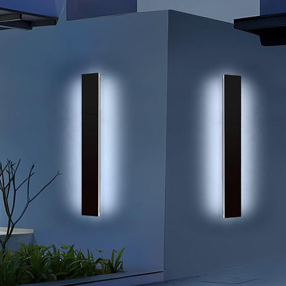 Mikeru Upgraded 2 Pack 39.3" Modern Outdoor Wall Sconce, 4.3" Wide IP65 Waterproof Exterior Light Fixtures Cover US Junction Box, 3000K/4500K/6000K 3-Color Temp LED Porch Lights for Garage, Patio