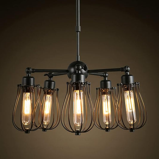 LUXRITE Vintage T9 LED Tube Light Bulbs 60W Equivalent, 3000K Soft White, 550 Lumens, Dimmable Edison Tubular Light Bulbs 5W, Clear Glass, LED Filament Bulb, UL Listed, E26 Standard Base (4 Pack)