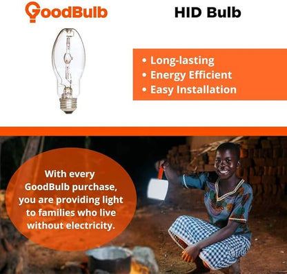 GoodBulb MP70/U/MED Metal Halide HID Light Bulb 70W E26 Base EDX17 ANSI Code M98 4000K Cool White Light Clear Finish 9000 Life Hours Car Dealership Lighting Pack of 2 Bulbs