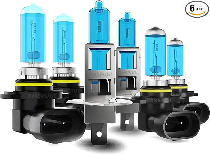 Headlight Bulbs Compatible with Altima 2002-2004 Lights, 9005 High Beam + H1 Low Beams Halogen Headlight + 9006 Fog Light,Plug and Play, Pack of 6
