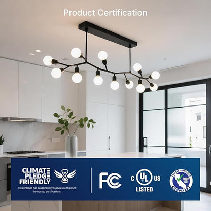 FLSNT Dimmable LED Candelabra Bulbs 60W Equivalent, G16 1/2 LED E12 Chandelier Light Bulbs for Bedroom, Bathroom, 550LM, CRI90, 5.5W, AC 120V, 6 Pack, 4000K Cool White