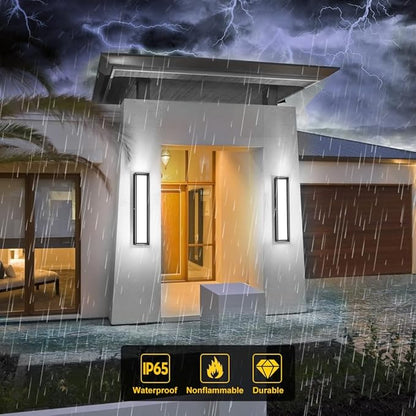 10%-100% Dimmable Outdoor Wall Lights,LED 3000k 4500K 6000k Exterior Light Fixture,IP65 Waterproof Matt Black Wall Sconce Light Fixture for House Porch Patio Garage (1Pack)
