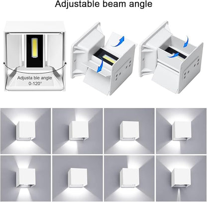 ledmo LED Outdoor Sconses Light Up and Down Wall Lights Aluminum IP65 4.7-Inch 20W High Power 6000K Cold White 1800LM Modern Exterior Lighting Fixture for Patio Home Yard 4 Pack