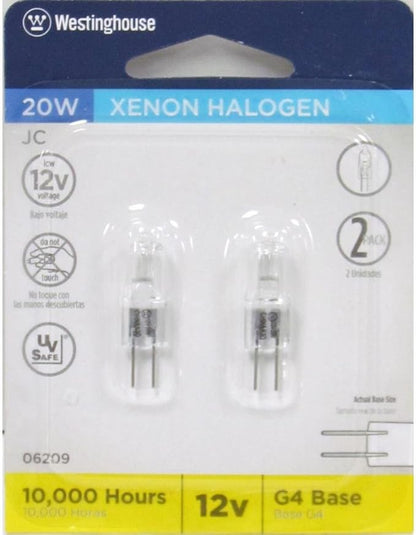 Westinghouse 0620900 Corp 20-watt T3 Xenon Bulb, Clear , White, 2 Count (Pack of 1)