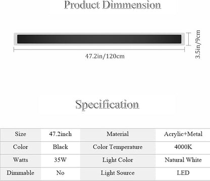 2 Pack 47.2in 4000K Long Outdoor Light IP65 Waterproof Outdoor Sconces Wall Lighting Modern LED Exterior Wall Sconces for Porch House