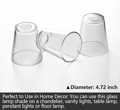 Fixture Replacement Clear Glass Shade, E26 Base with 1-5/8" Fitter, 6-Pack Cone Replacement Shades for Pendant Light, Wall Sconce, Vanity Light, Table Lamp