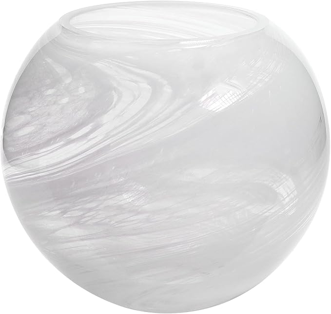 2 Pack Alabaster White Glass Globe Shade Replacement Globe & Cover for Lighting Fixture, 5.9" Diameter, 1-5/8 inch Fitter