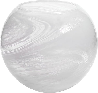 2 Pack Alabaster White Glass Globe Shade Replacement Globe & Cover for Lighting Fixture, 5.9" Diameter, 1-5/8 inch Fitter