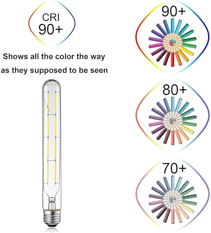 XININSUN Dimmable T10 Led Bulbs, 8.9 Inch Long Tubular Bulb,60-75 Equivalent,800LM,E26,4000K Daylight,Clear Glass,for Cabinet Display Cabinet etc, 4 Pack.