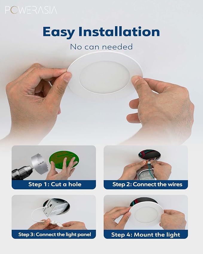 24 Pack Recessed Lighting 6 Inch with Junction Box, 5CCT 6 Inch LED Recessed Lights Dimmable 2700K-6000K, 15W 1200lm Ultra Thin Recessed Lighting - ETL and Energy Star