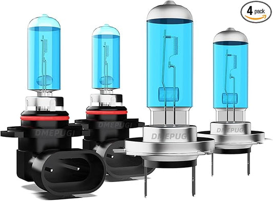 Compatible with Suzuki Grand Vitara 2006-2013 halogen head light Bulbs,9005 High Beam + H7 Low Beam,Bright Halogen Replacement Headlight Bulbs,Plug N Play,Pack of 4