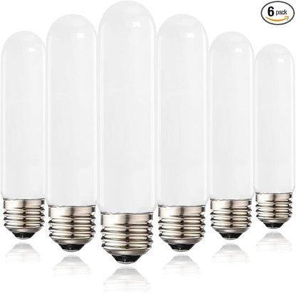 XININSUN T10 Frosted LED Bulbs Daylight White 4000K,Dimmable T10 led Light Bulbs,60-75 Watt Equivalent,8W Led Tubular Bulbs,E26 Base Bulb for Desk Lamp,Bathroom,Cabinet Display,Milk White-6Pack
