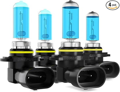 headlight bulbs Compatible with Toyota Sienna 2004-2010,9005/HB3/H10 high beam+9006/HB4 low beams,car light bulb，Plug N Play,6000K White Light,4 Pack