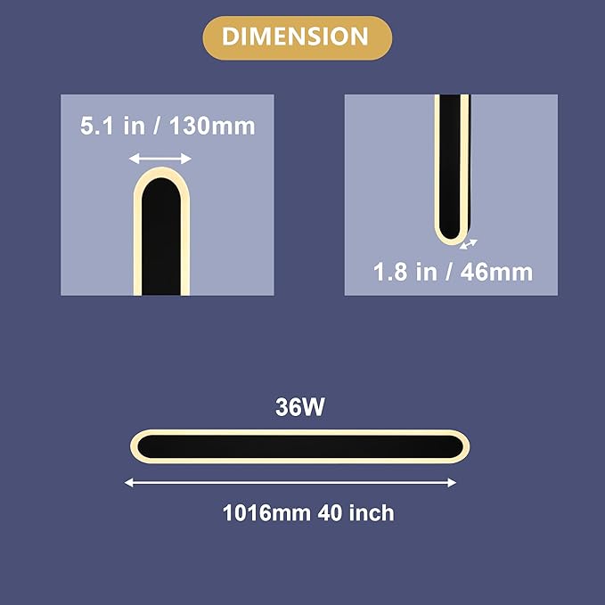 BONLICHT Black Outdoor Wall Light 1 Pack Long Outdoor Modern 5CCT Dimmable LED Linear Wall Sconce 40inch Waterproof IP65 LED Wall Mount Lighting Fixture for Doorway Porch Patio Stairway Garden House