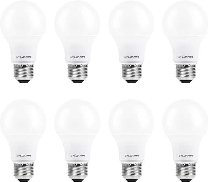 Sylvania ECO LED A19 Light Bulb, 60W Equivalent, Efficient 9W, 7 Year, 750 Lumens, Non-Dimmable, Frosted, 5000K, Daylight - 8 Pack (40883)