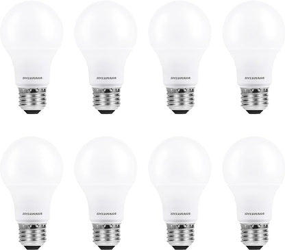 Sylvania ECO LED A19 Light Bulb, 60W Equivalent, Efficient 9W, 7 Year, 750 Lumens, Non-Dimmable, Frosted, 5000K, Daylight - 8 Pack (40883)