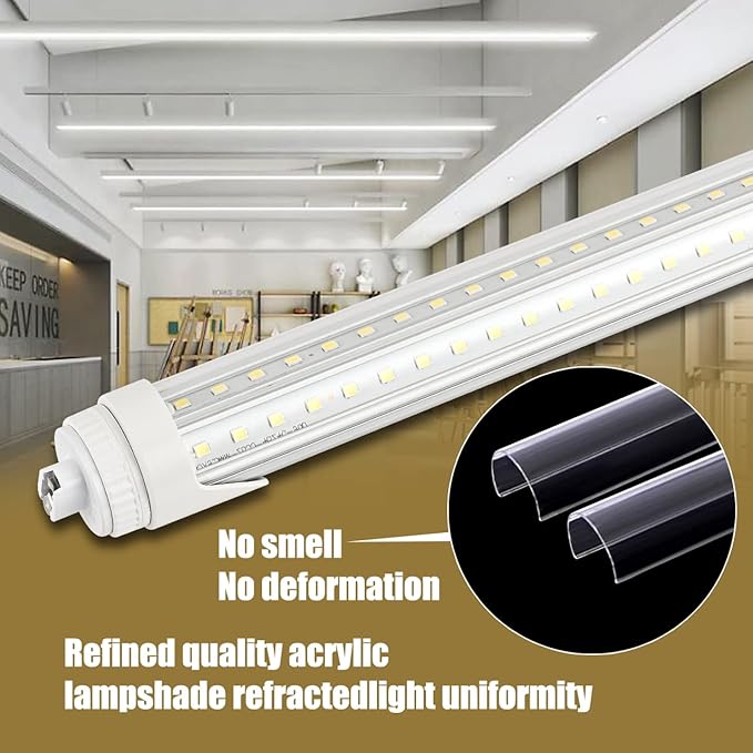 24 Pack 4FT T8 LED Tube Light Bulbs R17D HO Base 24W 6000K Daylight with Ultra Bright Dual-Row LEDs 4 Foot T10 T12 Fluorescent Lamp Replacement for Garage, Shop, Warehouse