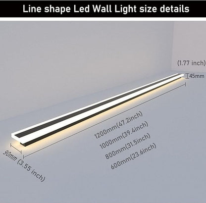 2Pack 23.6inch Long Outdoor Modern LED Wall Light,18W Waterproof IP65 Warm White 110V led Wall Mount Lighting Fixture Rectangular Black Wall Lights Elegant Frosted White Acrylic Anti Rust