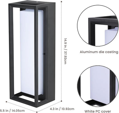 LED Outdoor Wall Sconce & Porch Sconce, 3000K 1500 Lumens, Die Cast Aluminum Porch Lights, Modern Exterior Decorative Light Fixture for Front Door, Garage, House Entrance(5.5x4.3x14.9inch)