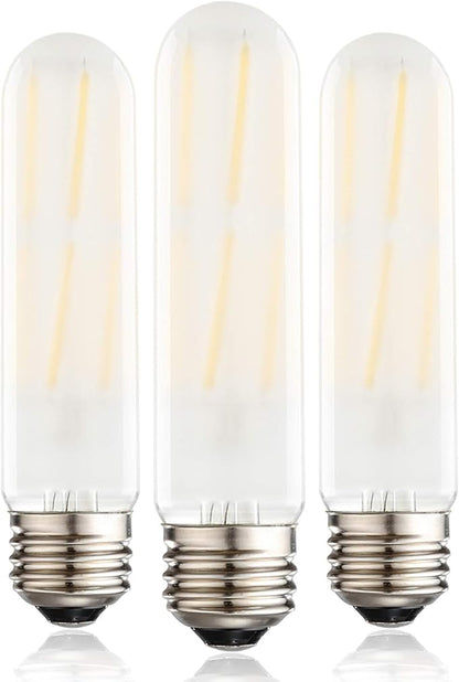 XININSUN T10 Frosted LED Bulbs Warm White 2700K,Dimmable 6W LED Tubular Edison Bulbs 60 Watt Equivalent,600LM, E26 Medium Base Lamp Bulb for Desk Lamp, Pendant Lights. (3-Pack)