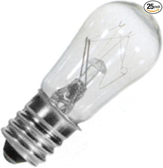 25 Qty. Halco 6W S6 CL Candelabra 130V Halco S6CL6 6w 130v Incandescent Clear Lamp Bulb