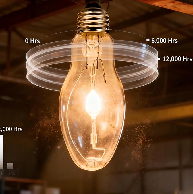 Metal Halide Bulb 2-Pack: ED17 Clear MED Base, Replaces | Warehouse & Stadium Lighting
