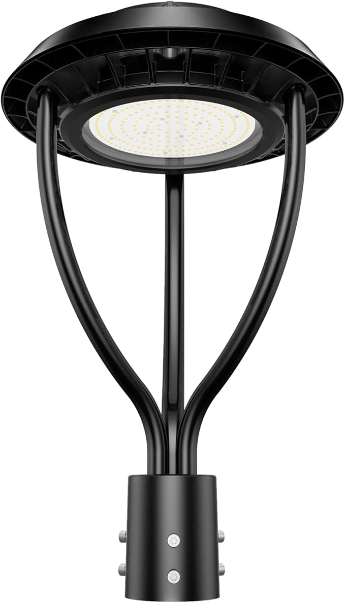 150W LED Post Top Light with Dusk to Dawn Photocell, 22500Lm 5000K Outdoor Pole Lights, IP65 Waterproof Outdoor Post Light Fixtures for Garden Yard Pathway Street Lighting ETL DLC Listed