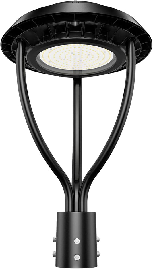 150W LED Post Top Light with Dusk to Dawn Photocell, 22500Lm 5000K Outdoor Pole Lights, IP65 Waterproof Outdoor Post Light Fixtures for Garden Yard Pathway Street Lighting ETL DLC Listed