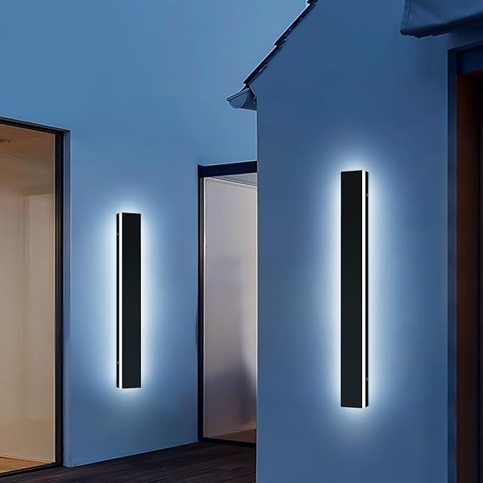 Upgrade Widened 2 Pack LED Outdoor Wall Sconce, 39.3inch Modern Wall Mount Light, 3 Color 3000K/4500K/6000K, 36W, IP65 Waterproof, Outside Lighting Fixture for Courtyard, House, Patio
