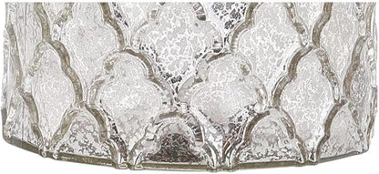 JONATHAN Y JYL1075A-SET2 Set of 2 Table Lamps Alvord 24.5" LED Glass Table Lamp Contemporary Bedside Desk Nightstand Lamp for Bedroom Living Room Office College Bookcase, Mercury Silver