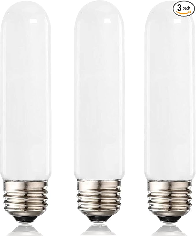 XININSUN T10 led Bulb, Dimmable T10 Frosted led Light Bulbs,8W Led Tube Bulbs, 60-75 Watt Equivalent,2700K Warm White,E26 Base Bulb for Desk Lamp,Bathroom,Cabinet Display...Milk White-3 Pack