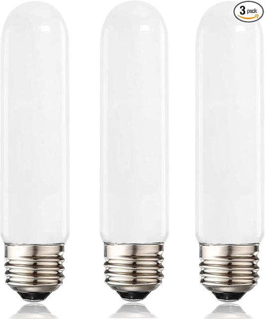 XININSUN T10 led Bulb, Dimmable T10 Frosted led Light Bulbs,8W Led Tube Bulbs, 60-75 Watt Equivalent,2700K Warm White,E26 Base Bulb for Desk Lamp,Bathroom,Cabinet Display...Milk White-3 Pack