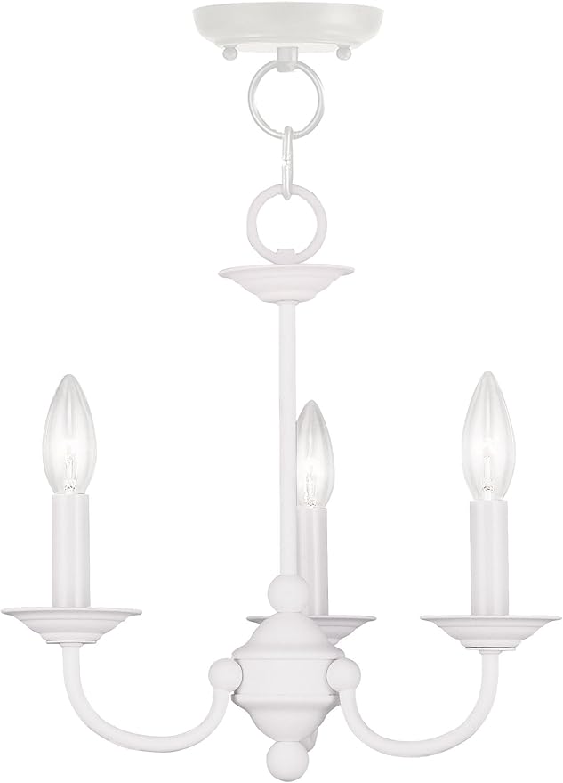 Livex Lighting 4153-03 Chandelier with No Shades, White